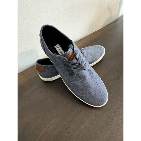 Steve Madden Fenta Blue Denim Lace Up Sneakers Shoes Men’s Size 10.5 Canvas - Picture 6 of 6